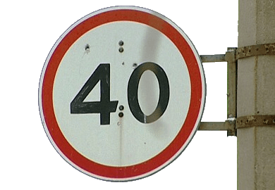 знак - ограничение скорости 40км